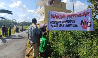 Puluhan Warga Tambakrejo dan Sidorejo Pasang Spanduk Tolak Kemaksiatan Berkedok Resto dan Karaoke